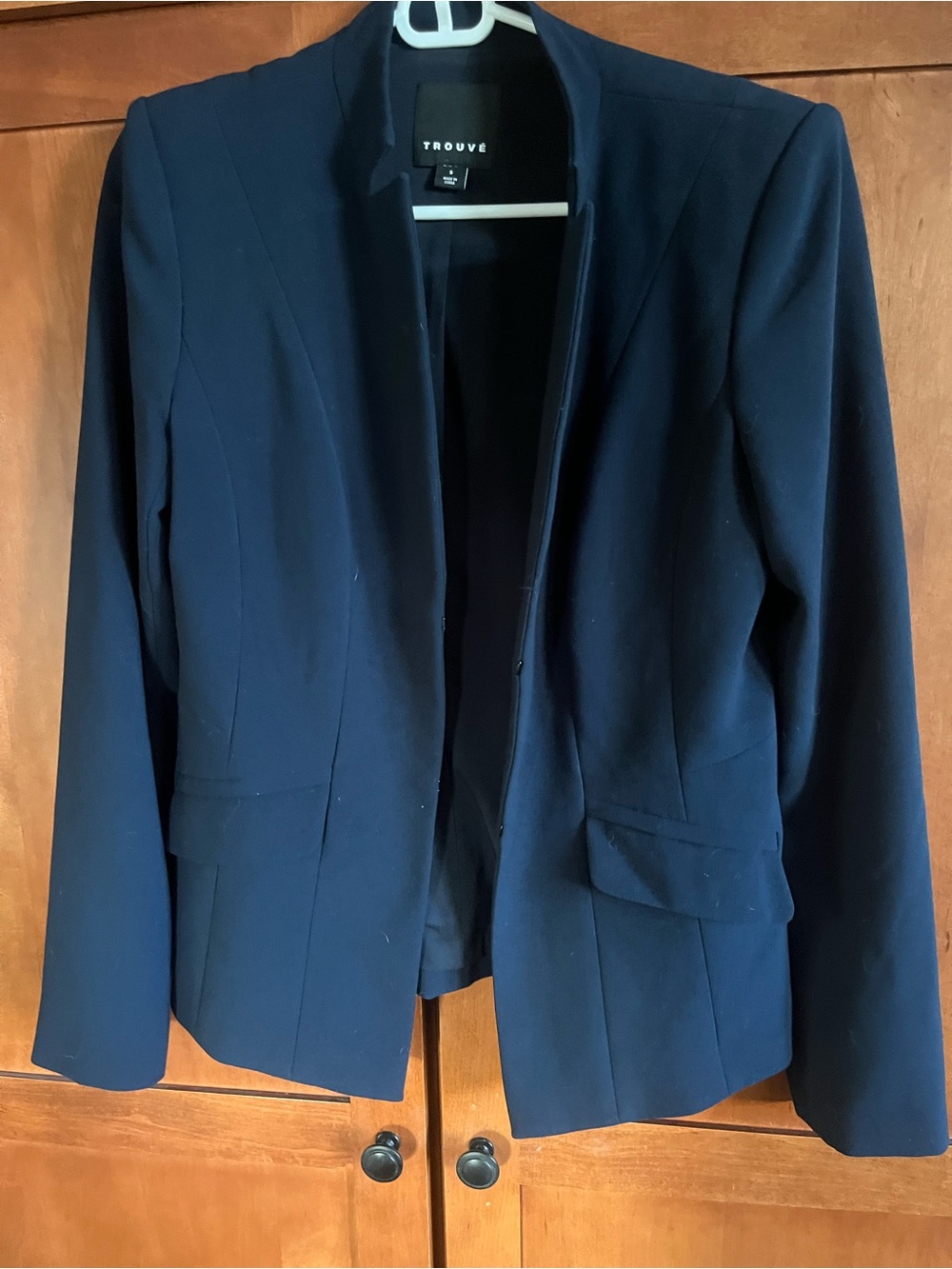 Trouvè Women's Navy stand up collar Blazer Size S